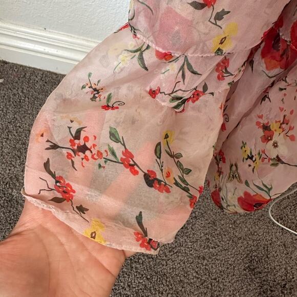 Ieena for Mac Duggal Pink Ruffled Floral Gown - Picture 6 of 11